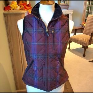 Ralph Lauren Purple Quilted Plaid Vest. Size PS.